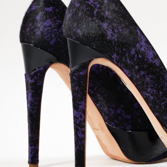 Rupert Sanderson Purple and Black Calf-Hair Platform Pumps - Picture 8 of 10